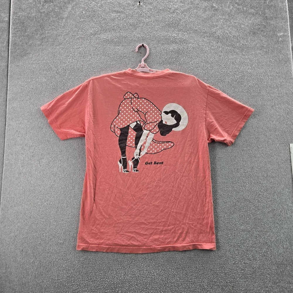 Primitive Men Shirt L Pink Get Bent Pinup Girl Skateboarding Short Sleeve Logo‎